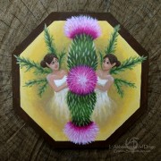 Set 6 Coasters+ 2 Bottle Coasters/Fairies&Flowers/ 2 sides painting