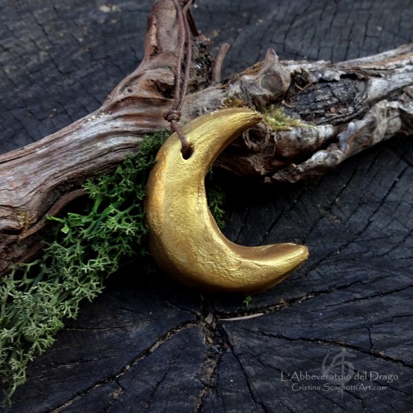 Yule-Christmas Clay decoration “Gold Moon”